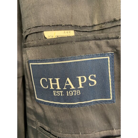 Chaps Men's 44R Gray Blazer 100% Lambswool Classic Fit 3-Button Jacket 7257 - Picture 5 of 8